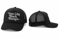 White on Black Trucker